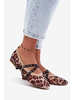 Sieťované balerínky s remienkami, leopardí vzor, Orley Sieťované balerínky s remienkami, leopardí vzor, Orley