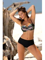 Dámske dvojdielne plavky Lila M-704 (4) čierna-potlač - Marko