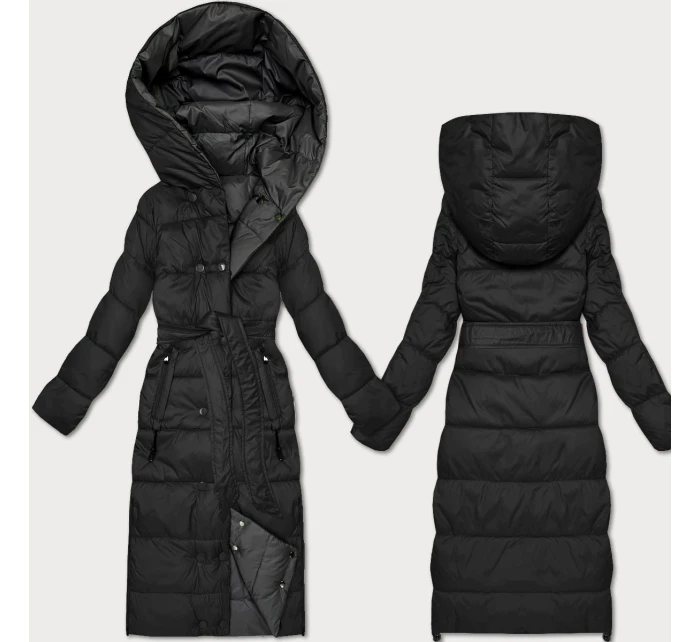 Čierno-grafitová obojstranná zimná bunda (M2-6519-1+27) - Goodlooking