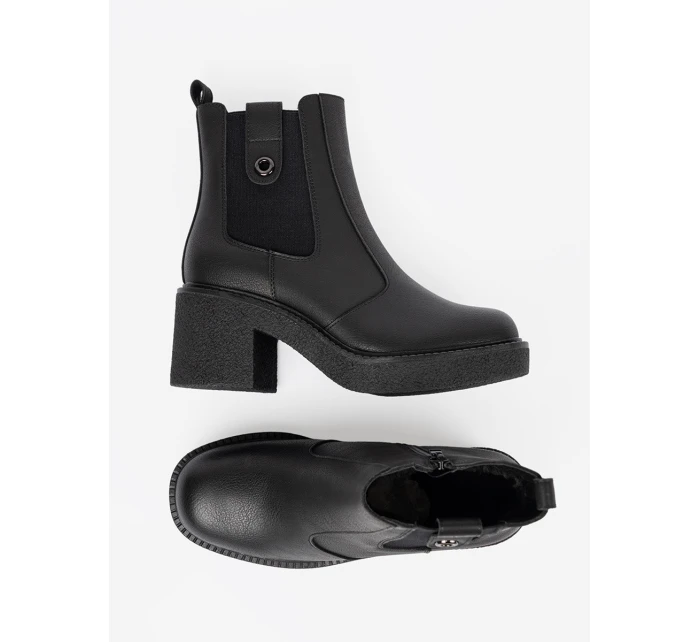 Exkluzívní dámské černé kotníčkové boty platforma Exkluzívní dámské černé kotníčkové boty platforma