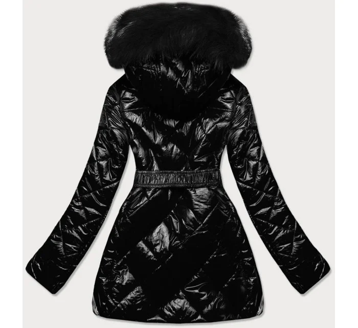 BŁYSZCZĄCA KURTKA ZIMOWA NA MISIU CZARNA Z model 21242517 - MHM