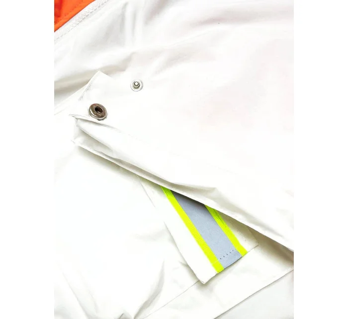 Bielo/oranžová dámska bunda vetrovka (AG3-010)