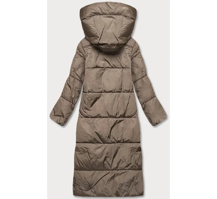 Dámska zimná bunda s kapucňou béžová (AG1-J9091)