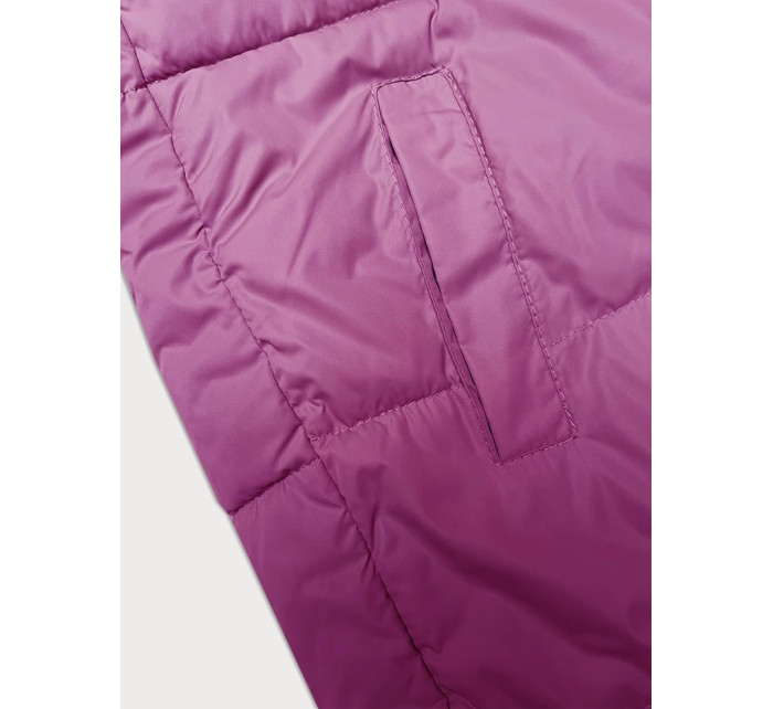 Miss TiTi voľná ružová dámska bunda s kapucňou (2360)