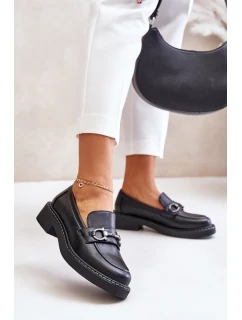 Dámské kožené mokasíny černé model 21633347 - SERGIO LEONE