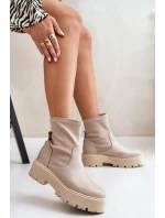 Dámské boty na z přírodní kůže béžové model 21673000 - Zazoo