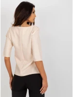 Dámská halenka LK BZ model 21288375 Béžová - FPrice Dámská halenka LK BZ model 21288375 Béžová - FPrice