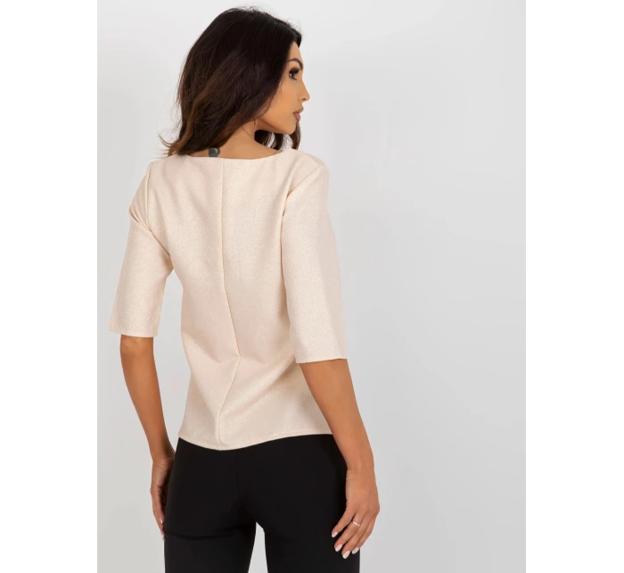 Dámská halenka LK BZ model 21288375 Béžová - FPrice Dámská halenka LK BZ model 21288375 Béžová - FPrice