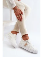 Dámské sportovní boty na platformě model 22010082 Bílá - VINCEZA