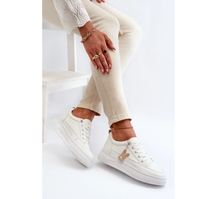 Dámské sportovní boty na platformě model 22010082 Bílá - VINCEZA