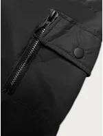 Krátká černá dámská bunda s kapucí model 19447231 - S'WEST