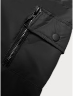 Dámska krátka čierna bunda s kapucňou S'West (B8246-1)
