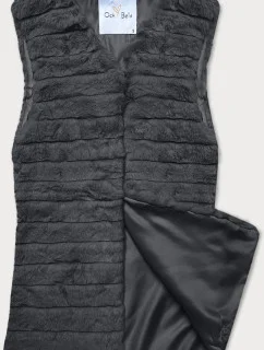 Kožušinová vesta v grafitovej farbe s podšívkou (2114)