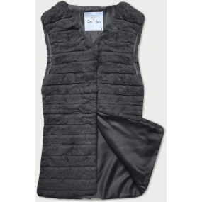 Kožušinová vesta v grafitovej farbe s podšívkou (2114)