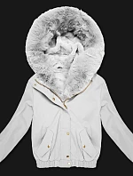 Krátka bunda s kožušinovou podšívkou S'West broken white (B8506-26)