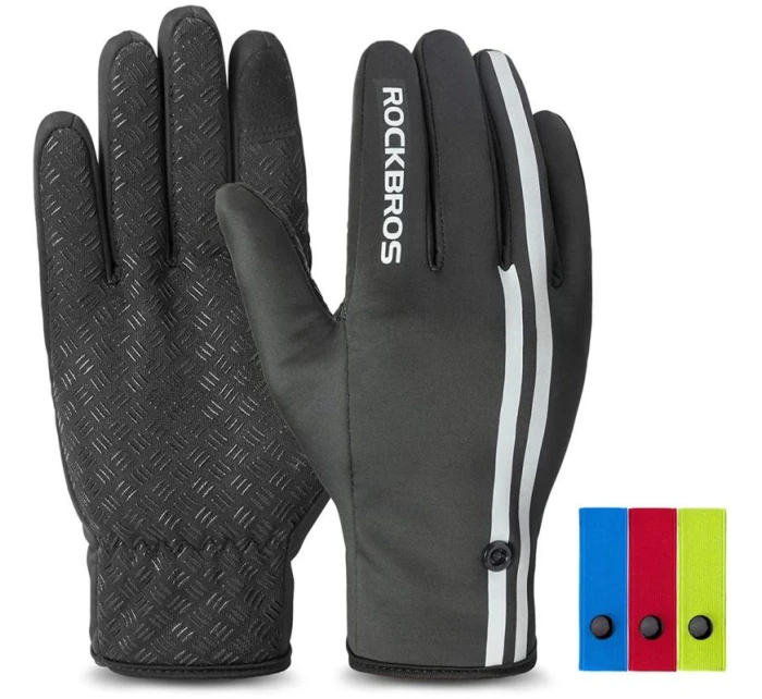 Rockbros zimné cyklistické rukavice S077-7 čierne M