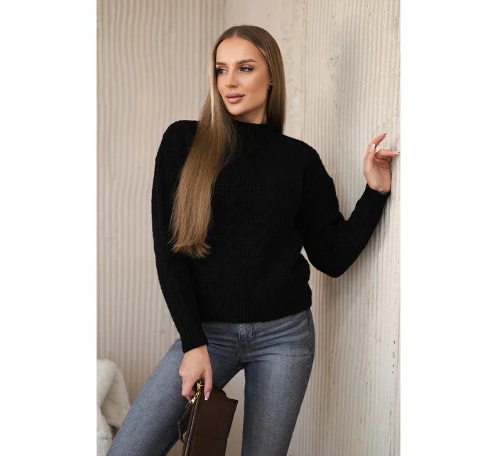 Sveter nasadený cez hlavu čierny