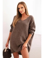 Dámske Plus veľkosť vlny V-neck Fango šaty Dámske Plus veľkosť vlny V-neck Fango šaty