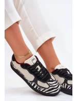 Sneakersy Damskie Daniel Lopez Just Dare SS2D4015 Zebra Beżowe