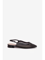 model 22032133 síťované baleríny s otevřenou patou Černé - Boto