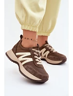 Dámské semišové tenisky na platformě Vinceza 41521 Hnědé