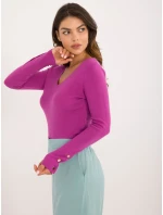 Sweter AT SW model 21326979 fioletowy - FPrice Sweter AT SW model 21326979 fioletowy - FPrice