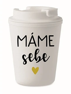 MÁME SOBE - biely termohrnček 300 ml