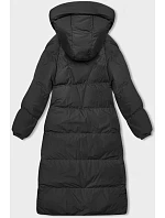 Dlouhá černá hrubší dámská bunda s kapucí model 21246152 - J.STYLE