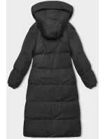 Dlouhá černá hrubší dámská bunda s kapucí model 21246152 - J.STYLE