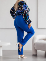 Elegantné dámske nohavice v chrpovej farbe (728)