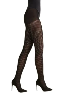 Zimné pančuchy 1215 Nadia black plus - GABRIELLA