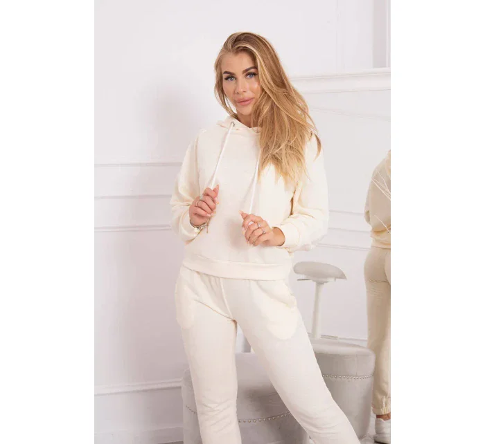 Tepláková souprava s kapucí ecru