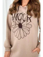 Dlhé izolované šaty s výšivkou tmavo béžová Dlhé izolované šaty s výšivkou tmavo béžová