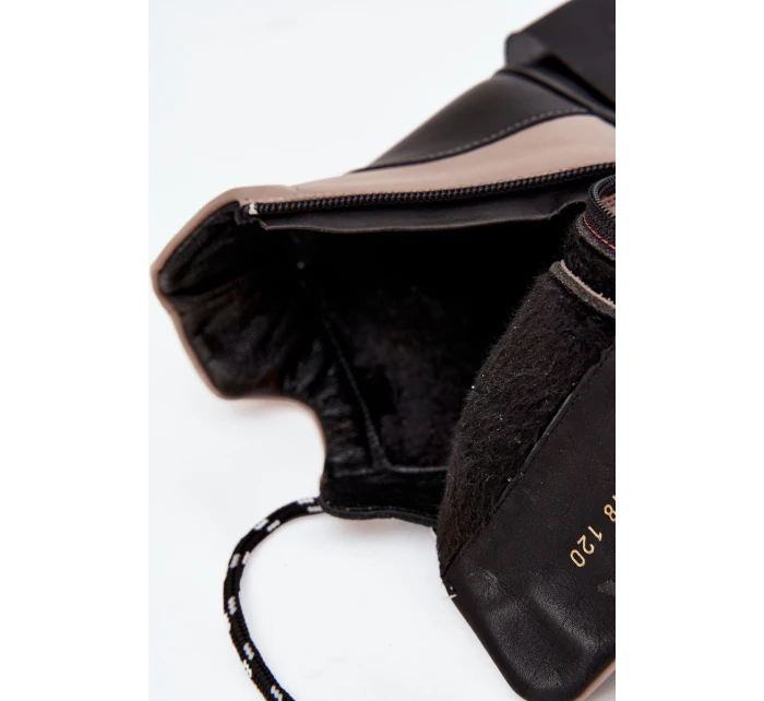 Kožené dámské kotníčkové boty na platformě s Béžové model 21712054 - Artiker Kožené dámské kotníčkové boty na platformě s Béžové model 21712054 - Artiker