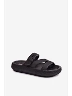Pěnové dámské pantofle s pásky a sponou Big Star model 22100720 Černé - Big Star Shoes Pěnové dámské pantofle s pásky a sponou Big Star model 22100720 Černé - Big Star Shoes