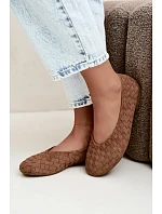 Kožené rovné baleríny Camel Larelle Kožené rovné baleríny Camel Larelle
