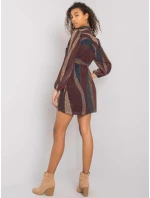 Šaty DHJ SK 15265.90 tmavohnedá