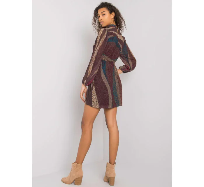 Šaty DHJ SK 15265.90 tmavohnedá