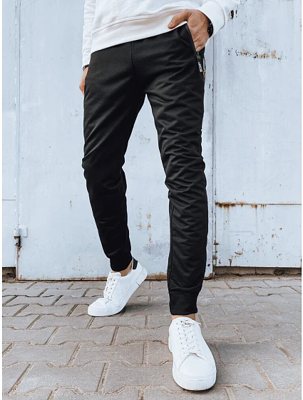 Pánske čierne tepláky FashionStreet UX4273 Pánske čierne tepláky FashionStreet UX4273