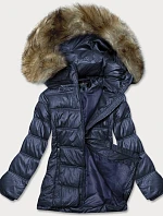 Dámska tmavomodrá prešívaná prechodná bunda (H-205)