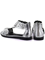 Dámske strieborné šnurovacie sandále M.Daszynski MR24148-2 Dámske strieborné šnurovacie sandále M.Daszynski MR24148-2