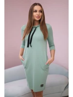 Šaty viazané pri krku tmavo mätové