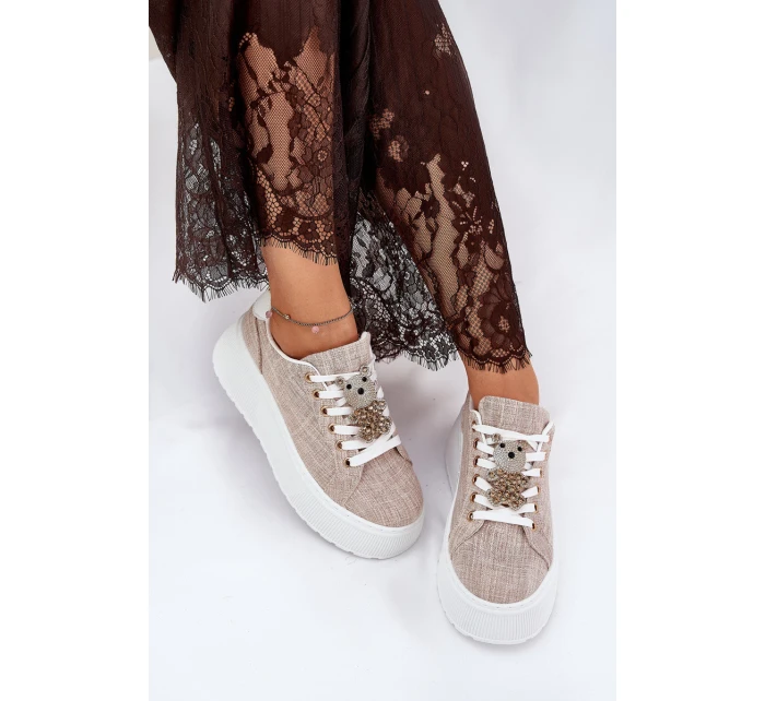 Tenisky Na Platformě S   Béžové model 21691054 - S.Barski