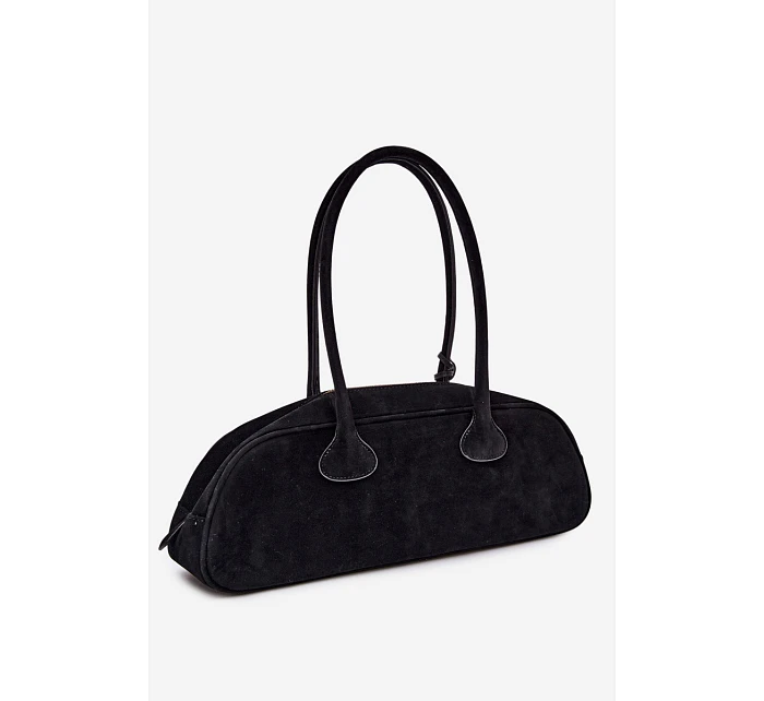 Bagetová Kabelka z Napodobeniny Semiše Přívěsek Jezevčík Černá Annette