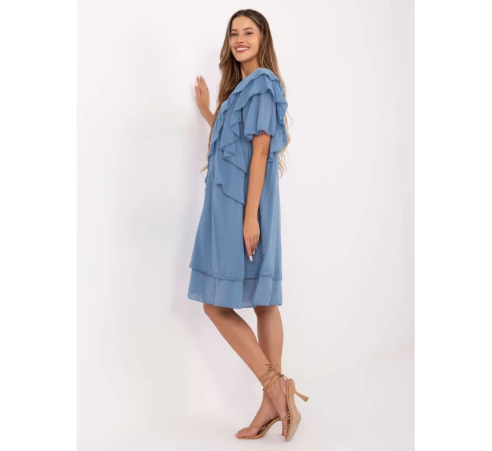 Sukienka MI SK model 21217585 ciemny niebieski - FPrice Sukienka MI SK model 21217585 ciemny niebieski - FPrice