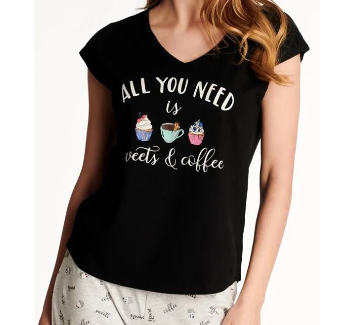 Dámske pyžamo Westley 38262-99X Čierna a šedá - Henderson Ladies