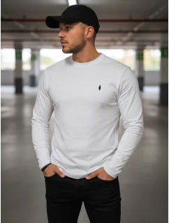 Pánské bílé tričko s dlouhým rukávem Dstreet model 21971872 - FashionStreet