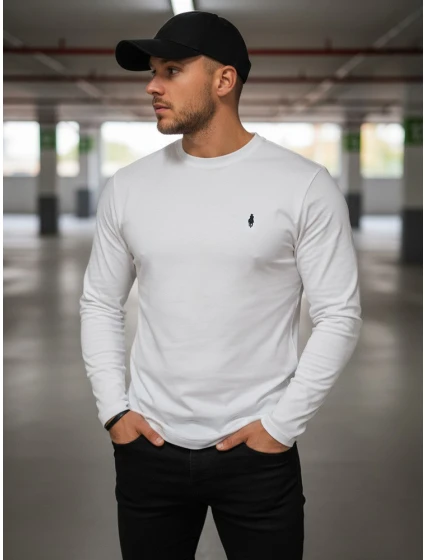 Pánské bílé tričko s dlouhým rukávem Dstreet model 21971872 - FashionStreet Pánské bílé tričko s dlouhým rukávem Dstreet model 21971872 - FashionStreet