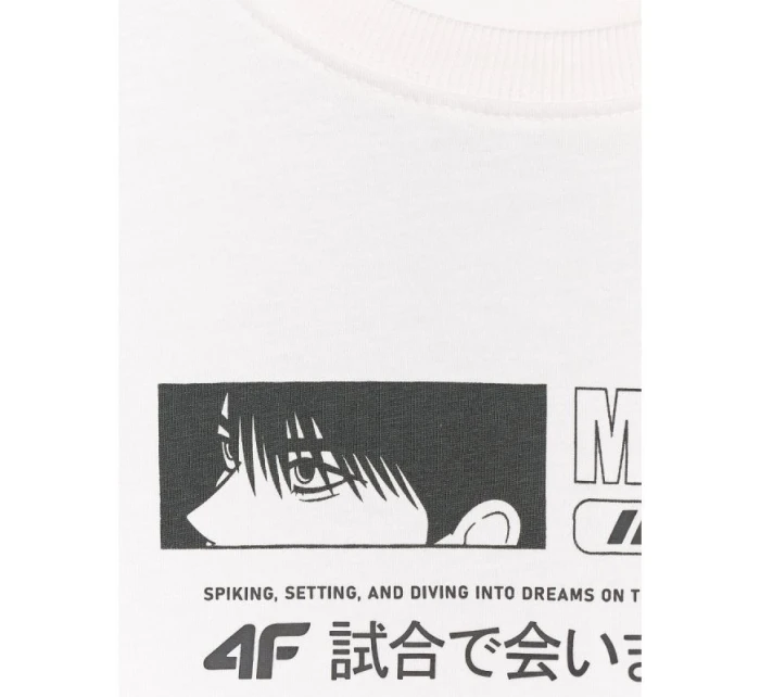 Chlapčenské tričko oversize s potlačou 4F 4FJRAW25TTSHM3065-10S Chlapčenské tričko oversize s potlačou 4F 4FJRAW25TTSHM3065-10S