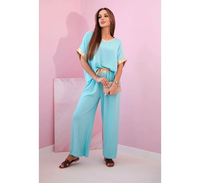 Viskózová súprava so zlatým lemovaním mincovne